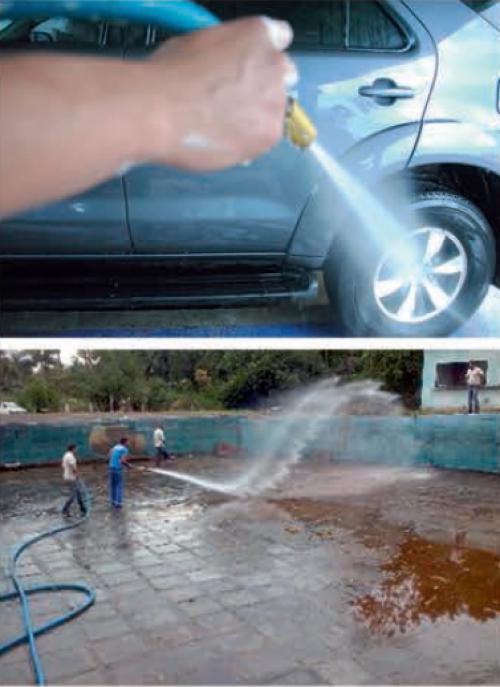 aplicação mangueira lavar autos
